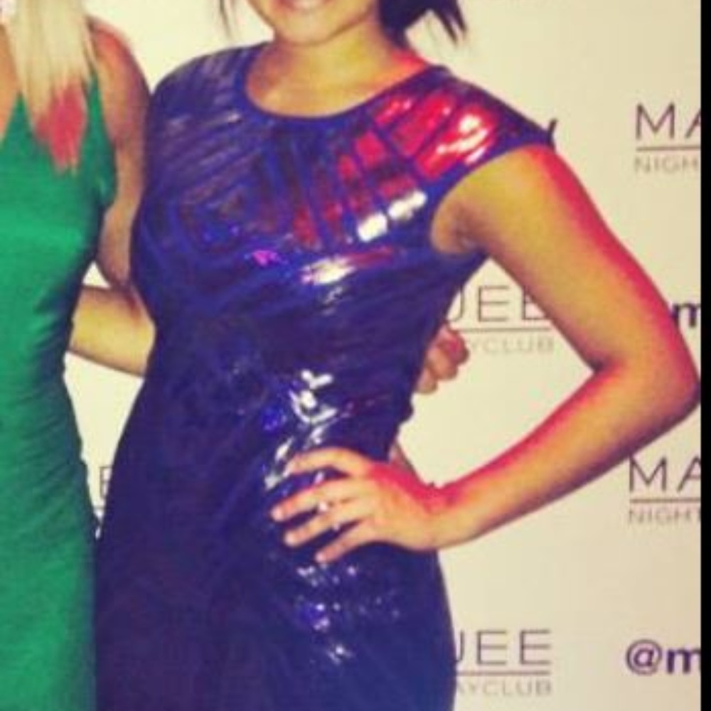 BCBG Blue Sequin Dress